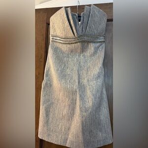 Elegant Strapless Gray Dress